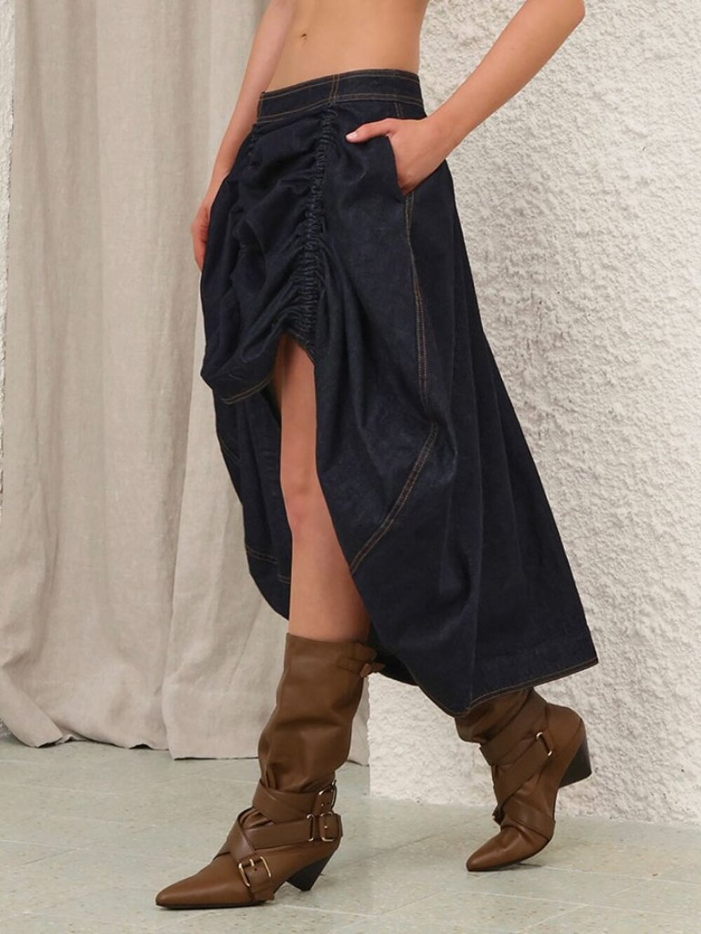 New Zimmermann Rebellion Denim Midi Skirt